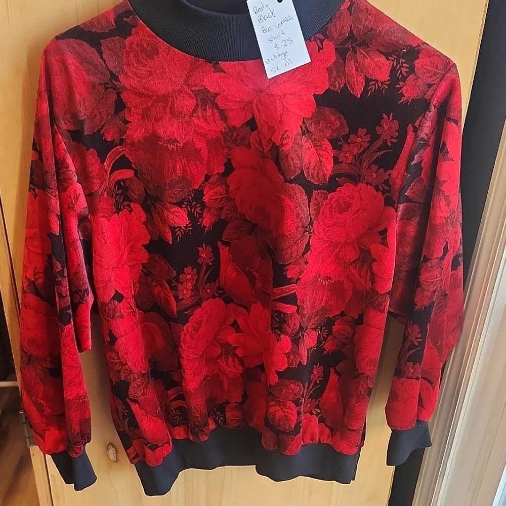 BonWorth Black and Red Knit Top VINTAGE